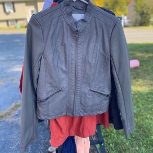 Grey leather jacket
